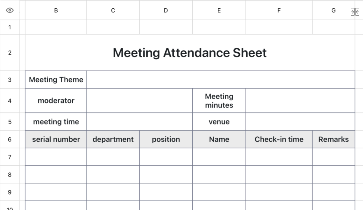 Meeting attendance sheet 2
